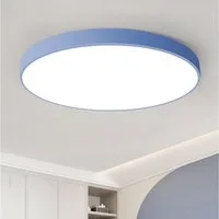 JDONG LED Deckenleuchte 36W Rund Flach Rosa/Grau/Blau Deckenlampe Durchmesser 40cm, 3000LM Kinderzimmerlamp, 3000K Warmweiß Modern Schlicht Lampe Dünn, für Schlafzimmer Flur Küche Wohnzimmer Balkon Keller