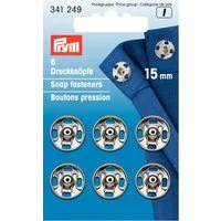 Stofferia Stoff Annäh-Druckknöpfe MS 15 mm silberfarbig, Meterware