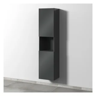 Sanipa 3way Hochschrank mit 2 Türen und 1 offenem Fach, Anthrazit-Glanz SF11679