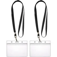 WEBBOMB Schlüsselanhänger 2x Ausweishalter ZIP Kartenhalter komplett mit2x Lanyard Schlüsselband