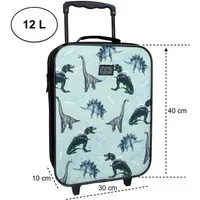 Vadobag Kinderkoffer Dino Dinosaurier Trolley Kindertrolley, 2 Rollen, Rundumöffnung, Spanngurt