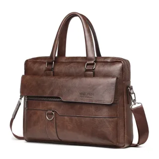 WEIXIER Men's Briefcase Retro Business Casual Laptop Bag Office High Quality PU Leather Handbag Shoulder Messenger Bags
