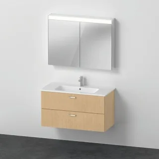Duravit XBase Möbelwaschtisch mit Waschtischunterbau und Spiegelschrank 1030x490x2000 mm - XB0077030 XB0077030300000