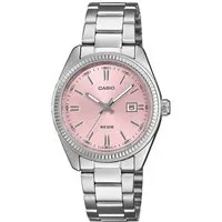 CASIO TIMELESS COLLECTION Quarzuhr LTP-1302PD-4AVEF, Armbanduhr, Damenuhr, Edelstahlarmband, analog, Tag, Neo-Display