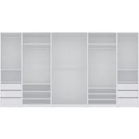 Marmex Möbel Schrank-Set TRES SET S/B offener Kleiderschrank Eckgarderobe Ankleidezimmer, (5-St), 6 Schubladen, 6 Kleiderstangen