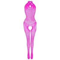 Elegant Love Bodystocking-Ouvert Neckholder Fischnetz Catsuit, Strumpfbody mit offenem Schritt Stilvolles Dessous, S–XL