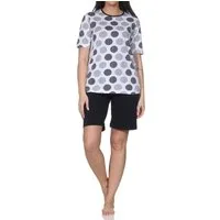 Normann Pyjama Normann Damen kurzarm Shorty-Schlafanzug – Sommerliches Punkte-Design