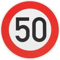 BauSupermarkt24 Verkehrsschild Verkehrszeichen Nr. 274-50 "50km/h" RA1 Geburtstagsschild 420mmØ