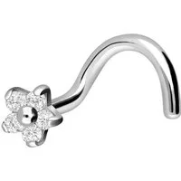 PIERCINGLINE Nasenpiercing Chirurgenstahl Nasenstecker Spirale KRISTALLBLUME (Nasenstecker, 1-tlg)