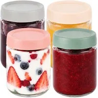 relaxdays Einmachglas Einmachgläser 4er Set 450 ml, Glas