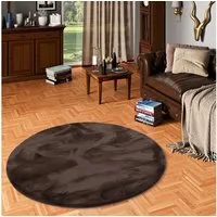 Pergamon Fellteppich Fellteppich Luxus Super Soft Plush Rund, Rund, Höhe: 25 mm