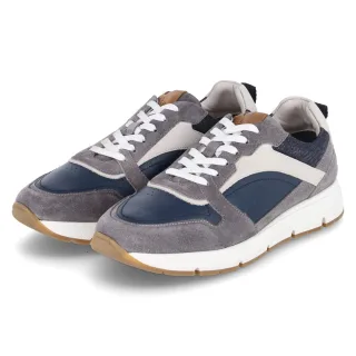 Bullboxer Low Sneaker  Grau - Gr. 40 -  Leder und Textil