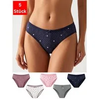 Elegant Love Slip Damenunterwäsche aus Baumwollmischung - Unterhosen aus weichem Ripp (Packung, 5-St., 5er-Pack) Hüftslips im praktischen Set – Komfortable Panties für jeden Tag