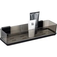 WENKO Duschablage Vacuum-Loc® Modell Quadro, aus Kunststoff, Edelstahl-Halterung, Befestigen ohne Bohren