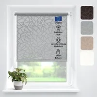 Rollo Tageslicht"Crystal", Grau 60x170cm, DomDeco, Klemmfix, Lichtschutz, ohne Bohren, blickdicht, Klemmfix