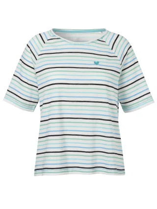 VIA APPIA DUE - T-Shirt Rundhals 1/2 Arm Ringel ecru multicolor - Gr. - 48