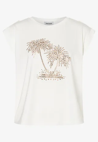 MORE & MORE - T-Shirt mit Palmen weiß - Gr. - 46
