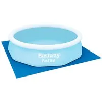 Bestway Bodenschutzplane 335 x 335 cm (Packung, 1-St., für Aufstellpools bis Ø 305 cm), blau, quadratisch