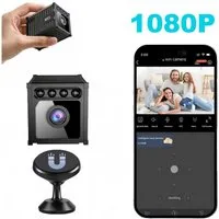 ibettertec Überwachungskamera 1080p HD Wifi Mini Kamera mit Nachtsicht & Alarm,Indoor Kamera (Bewegungserkennung,Magnetische Halterung,800mah,150° Ultra-Weitwinkel, innenbereich,WiFi Wireless,Cloud-Speicher, für zu Hause, im Büro)