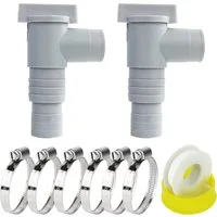 FELIXLEO Poolschlauch 2 Stk Pool Absperrhahn 32/38mm Schlauchadapter mit Klemmen Set, (1 St)