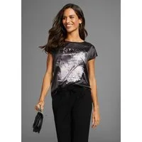 Laura Scott Shirtbluse aus Satin mit dezentem Aufdruck