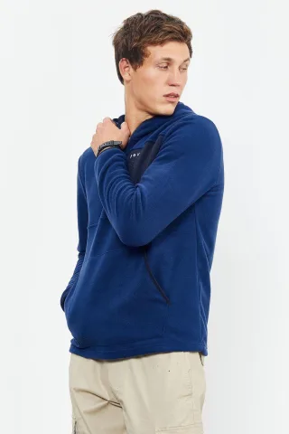 Herren Sweatshirt mit halber Reißverschluss und Kapuze