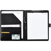 TUWENA Konferenzmappe A4 Klemmbrettmappe,PU Dokumententasche Klemmbrett Schreibmappe Schwarz, Notizzettel und Quittungen Bmappe Magnetverschluss für Büro und Schule