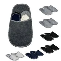 relaxdays Gästehausschuhe Filz 6er Set Hausschuh (7-tlg)