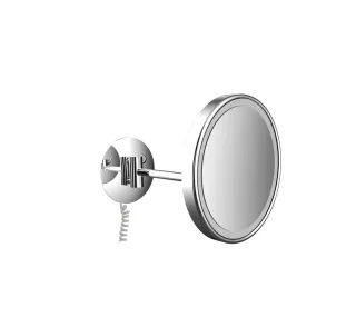 emco LED-Kosmetikspiegel pure 1-armig, 3-fach, rund, Stecker, D: 203 mm, chrom, 109406008 109406008