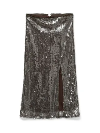 VERO MODA - VMZENIA 7/8 SKIRT SEQUIN EXP Chocolate Martini - Gr. - M