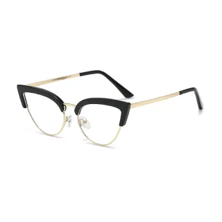 Fashion Metal Cat Eye Reading Glasses Anti-Blue Light High Definition Lenses Lightweight Computer Eyewear With Magnifica