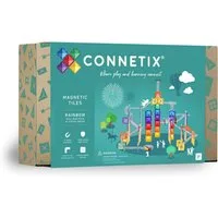 Connetix Kugelbahn CONNETIX Magnetbausteine Regenbogen Ball Run Packen 92 Stück 3+