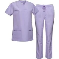 Ismont Funktionsbluse Damen OP-Anzug Scrubs Lila – ISMONT ISM 0037