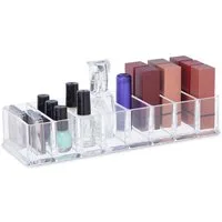 relaxdays Make-Up Organizer mit 8 Fäch, 1er-Set, 1-tlg., 1-teilig, Deko nicht enthalten