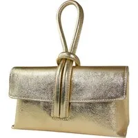 Toscanto Umhängetasche Toscanto Tasche gold Leder Abendtasche (Abendtasche), Damen Abendtasche, Umhängetasche Leder, gold ca. 23cm x ca. 13cm