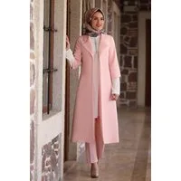 fashionshowcase Hosenanzug 3-teilig Damen Long Blazer Hose und Tunika - Modest Fashion Outfit (Set, Outfit) 3/4-Ärmel
