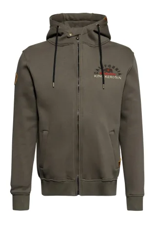 King Kerosin Herren Outdoor Sweatjacke KK Adventure Gear - Motor State California braun