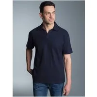 Trigema Poloshirt TRIGEMA Oversized Poloshirt ohne Knopfleiste in Waffeloptik (1-tlg)
