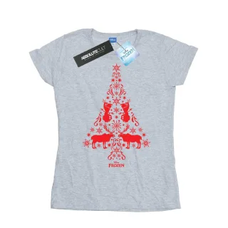 Disney - "Frozen Christmas Tree" T-Shirt für Damen (Grau)