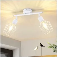 Nettlife Deckenstrahler Vintage Schwarz/Weiß 1/2/3/4/6 Flamming E14 industriell Wohnzimmer, Drehbar 350°, LED wechselbar, Flur Küchen Schlafzimmer