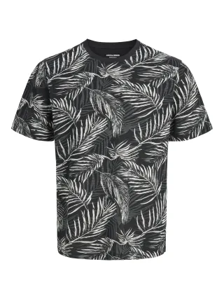 JACK&JONES - JJJEFF AOP TEE SS CREW NECK Black - Gr. - S