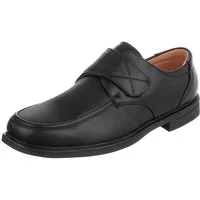Coolwalk Herrenschuh Klettverschluss Leder-Optik Alltag Komfort Schnürschuh (91917791) Blockabsatz Halbschuhe in Schwarz