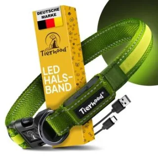 Tierhood Leuchtehalsband LED Halsband grün L