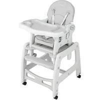 COSTWAY Hochstuhl 3 in 1 Babystuhl, wandelbar, einstellbarer Winkel, abnehmbar