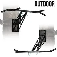 Pullup & Dip Klimmzugstange PULLUP & DIP Premium Klimmzugstange und Dip Stange (1-tlg., 2 x Multi Stange für Klimmzüge und Dips, Spanngurt 2,5 m)