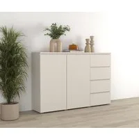 OTTO home Highboard Modo, Breite 150 cm, moderne grifflose Kommode 2Türen/4 SK, Schubladenkommode mit viel Stauraum, Einlegeböden verstellbar