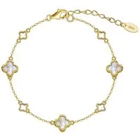 ROUGEMONT Silberarmband Zartes Damen Kleeblatt Glücksbringer Armband 925 Sterling Silber, Elegantes Clover Design Symbol für Glück, Liebe und positive Energie