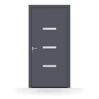 Haustür Aluminium, Basic Eschweiler, Anthrazitgrau Feinstruktur, 700 x 1700 mm, DIN links innen öffnend, individuell konfigurieren