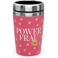 La Vida Thermobecher Thermobecher Isolierbecher Kaffeebecher To Go 240ml la vida Kussmund, Material: Edelstahl, Kunststoff