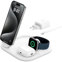 Belkin BoostCharge 3-in-1 15 W magnetisch, einklappbar Wireless Charger (iPhone 17/Air, Pixelsnap, Apple Watch, AirPods)